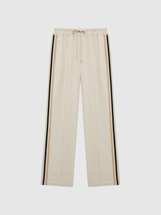 Reiss Trousers | Odell Wide Leg Pull On Trousers Cream - Women