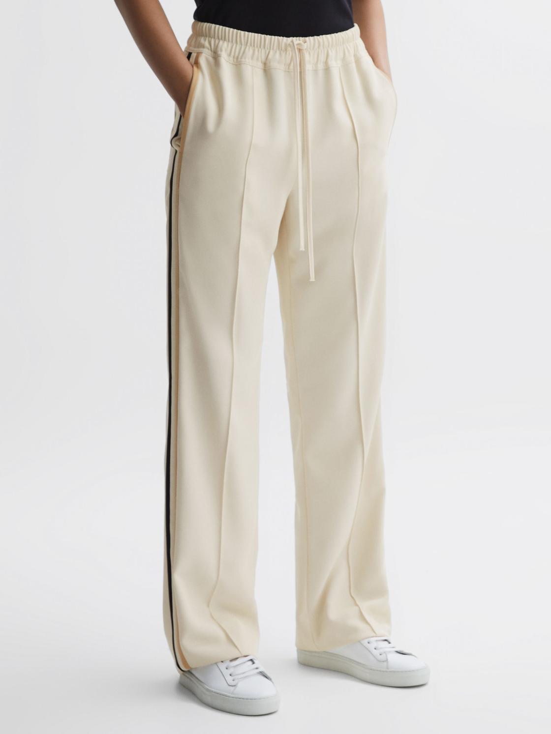 Reiss Trousers | Odell Wide Leg Pull On Trousers Cream - Women