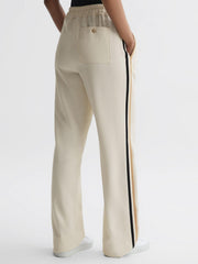 Reiss Trousers | Odell Wide Leg Pull On Trousers Cream - Women