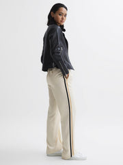 Reiss Trousers | Odell Wide Leg Pull On Trousers Cream - Women