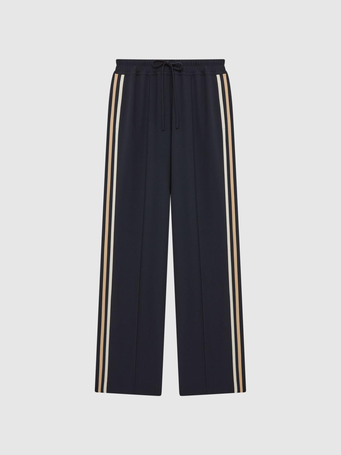 Reiss Trousers | Odell Wide Leg Pull On Trousers Navy - Women