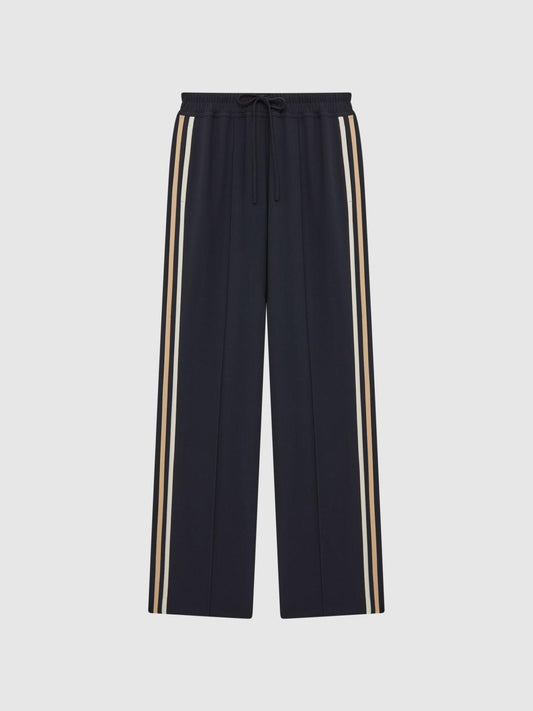 Reiss Trousers | Odell Wide Leg Pull On Trousers Navy - Women