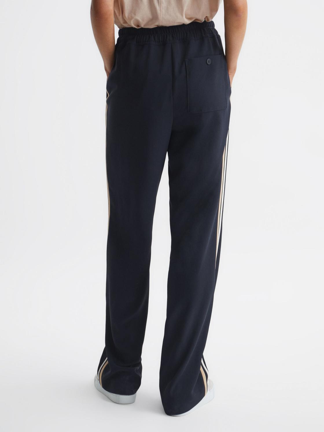 Reiss Trousers | Odell Wide Leg Pull On Trousers Navy - Women