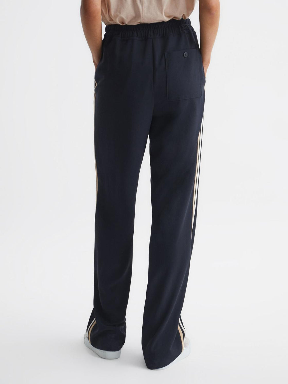 Reiss Trousers | Odell Wide Leg Pull On Trousers Navy - Women