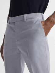 Reiss Trousers | Pause Slim Fit Puppytooth Chinos Soft Blue - Men