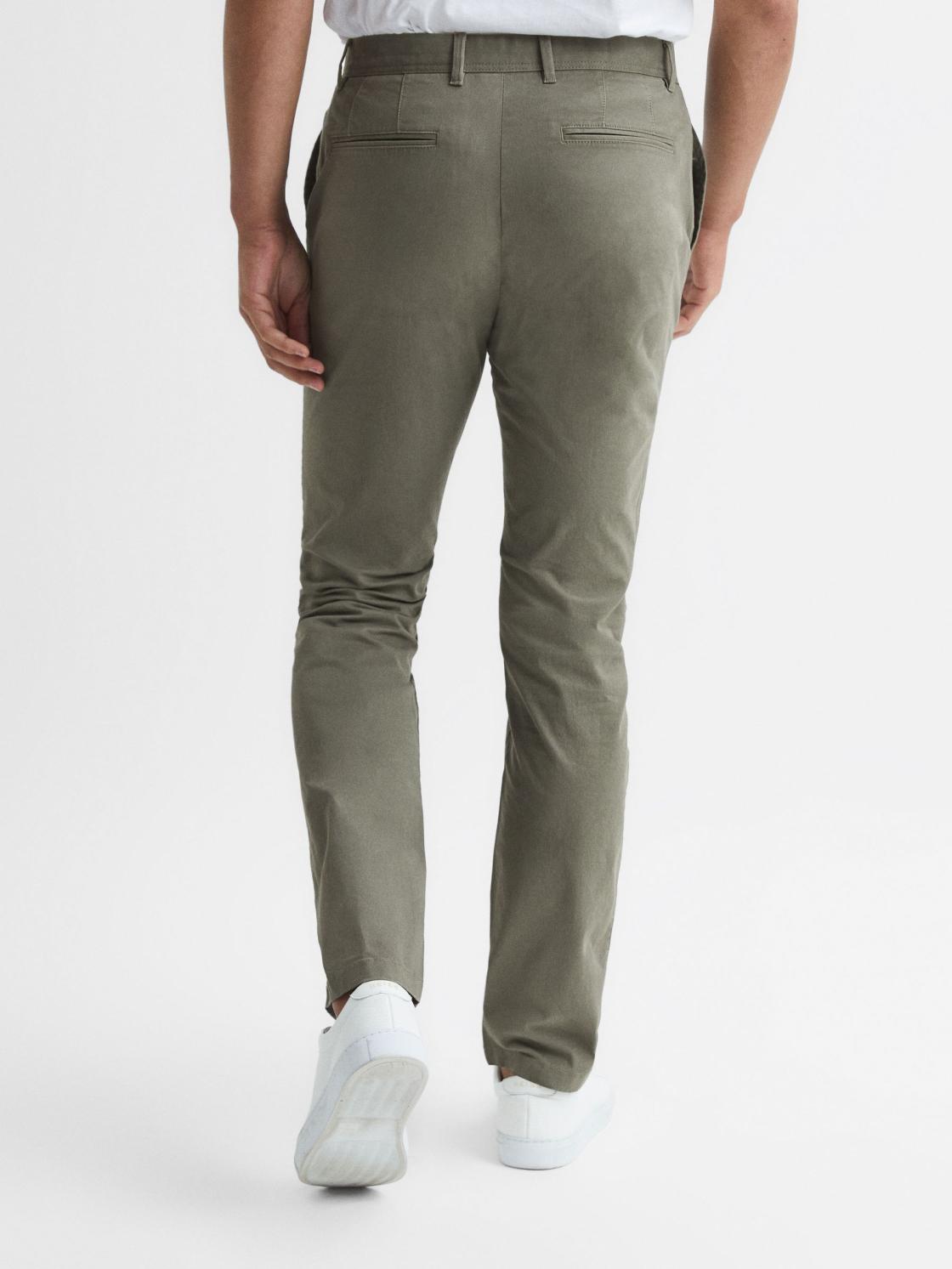 Reiss Trousers | Pitch Slim Fit Washed Chinos Khaki - Men