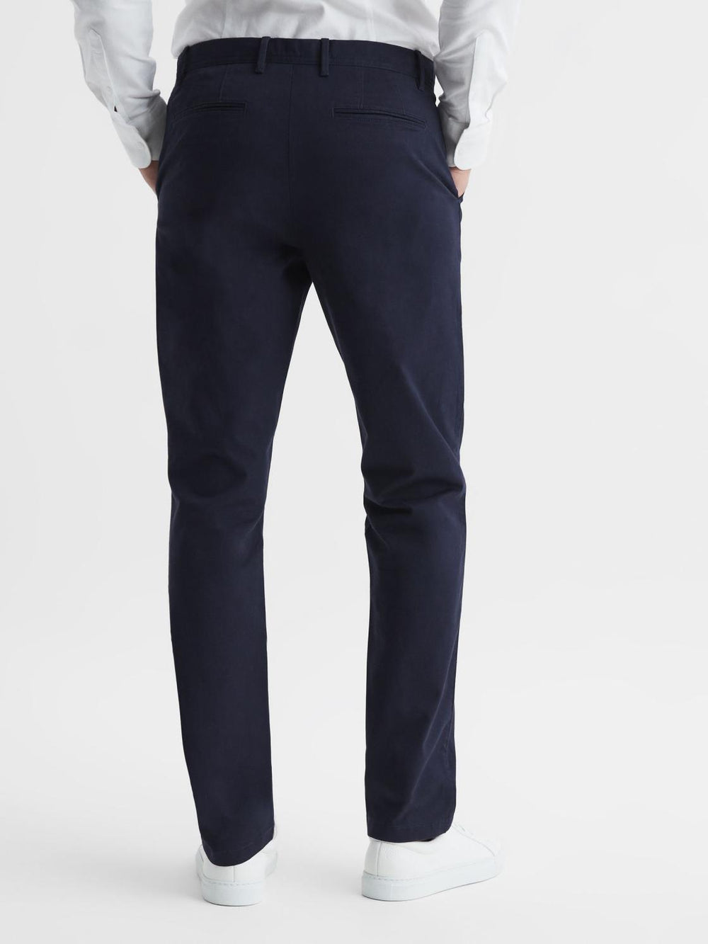 Reiss Trousers | Pitch Slim Fit Washed Chinos Navy - Men