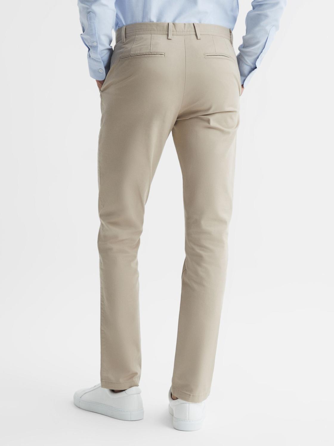 Reiss Trousers | Pitch Slim Fit Washed Chinos Stone - Men
