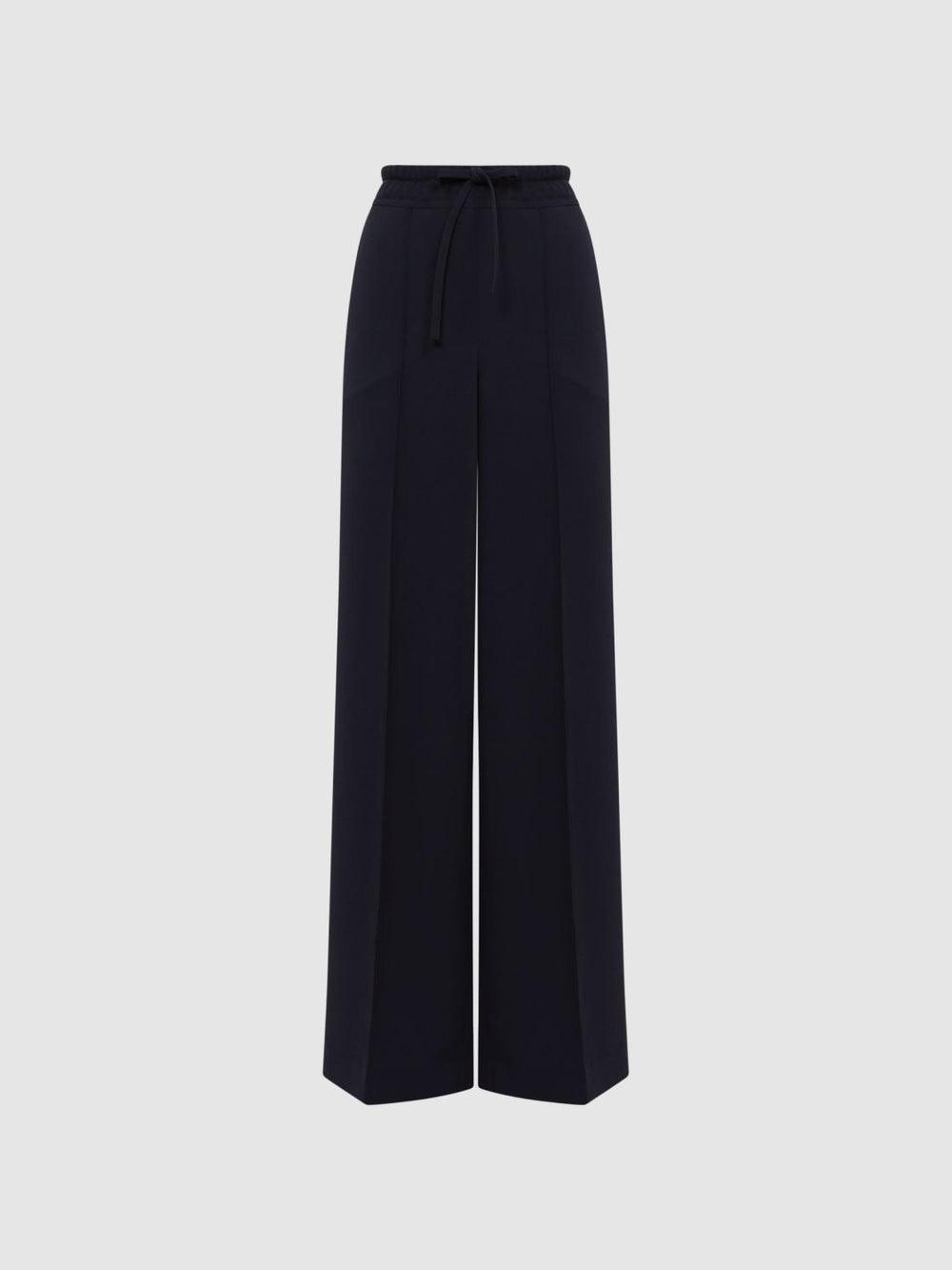 Reiss Trousers | Rosalyn Wide Leg Drawstring Trousers Navy - Women