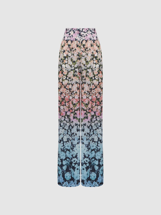 Reiss Trousers | Serena Floral Print Wide Leg Trousers Multi - Women