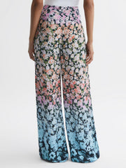 Reiss Trousers | Serena Floral Print Wide Leg Trousers Multi - Women