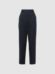 Reiss Trousers | Shae Taper Tapered Linen Trousers Khaki - Women