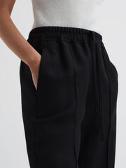 Reiss Trousers | Shae Wide Wide Leg Linen Trousers Black - Women