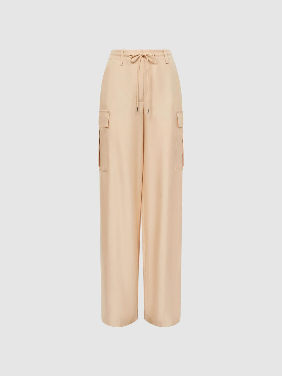 Reiss Trousers | Sian Wide Leg Combat Trousers Neutral - Women