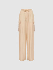 Reiss Trousers | Sian Wide Leg Combat Trousers Neutral - Women
