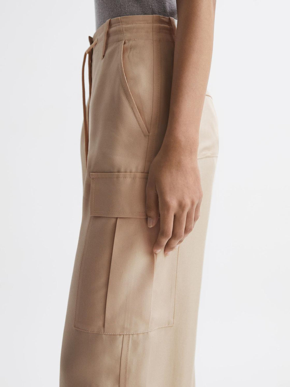 Reiss Trousers | Sian Wide Leg Combat Trousers Neutral - Women