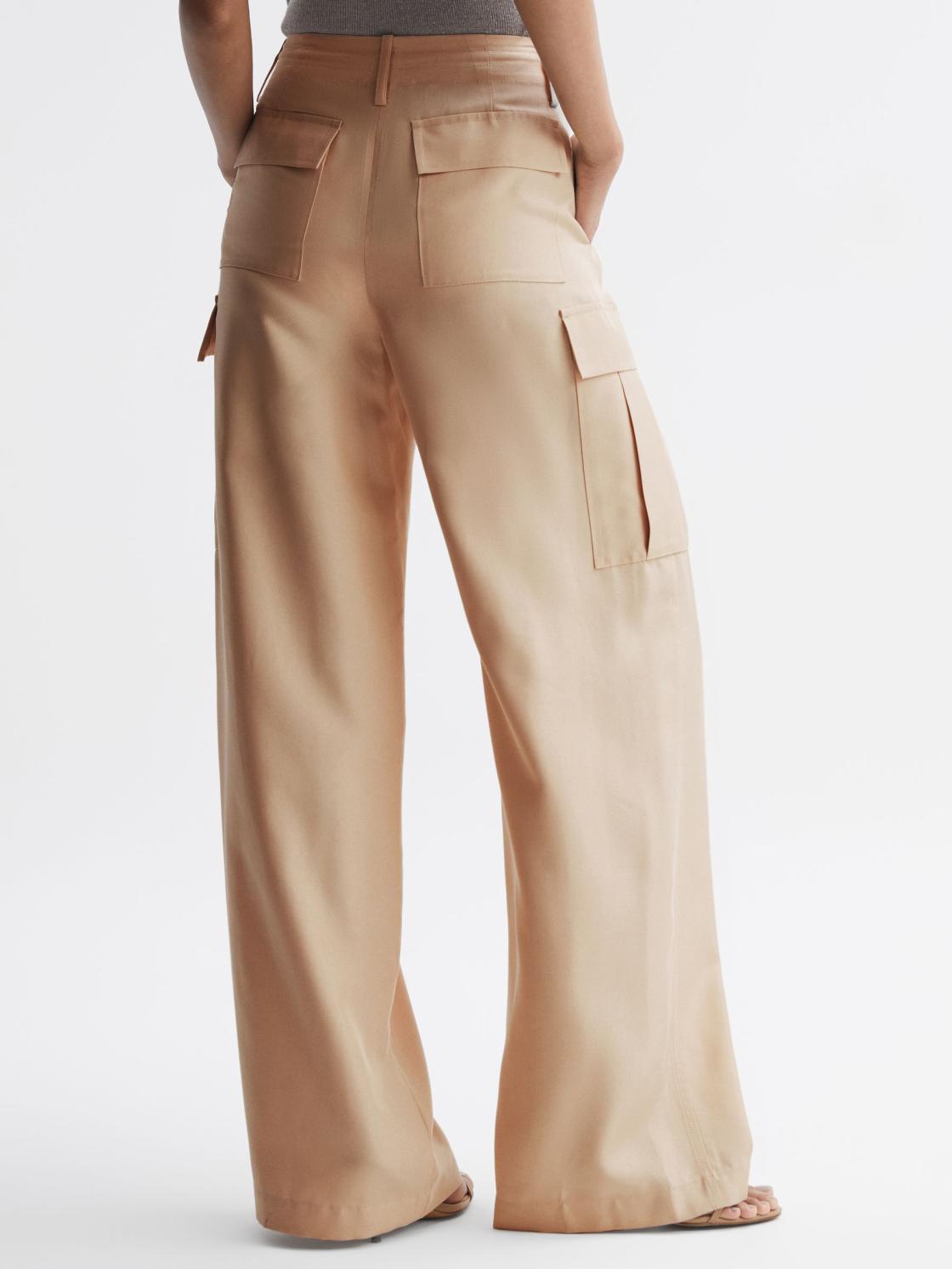 Reiss Trousers | Sian Wide Leg Combat Trousers Neutral - Women