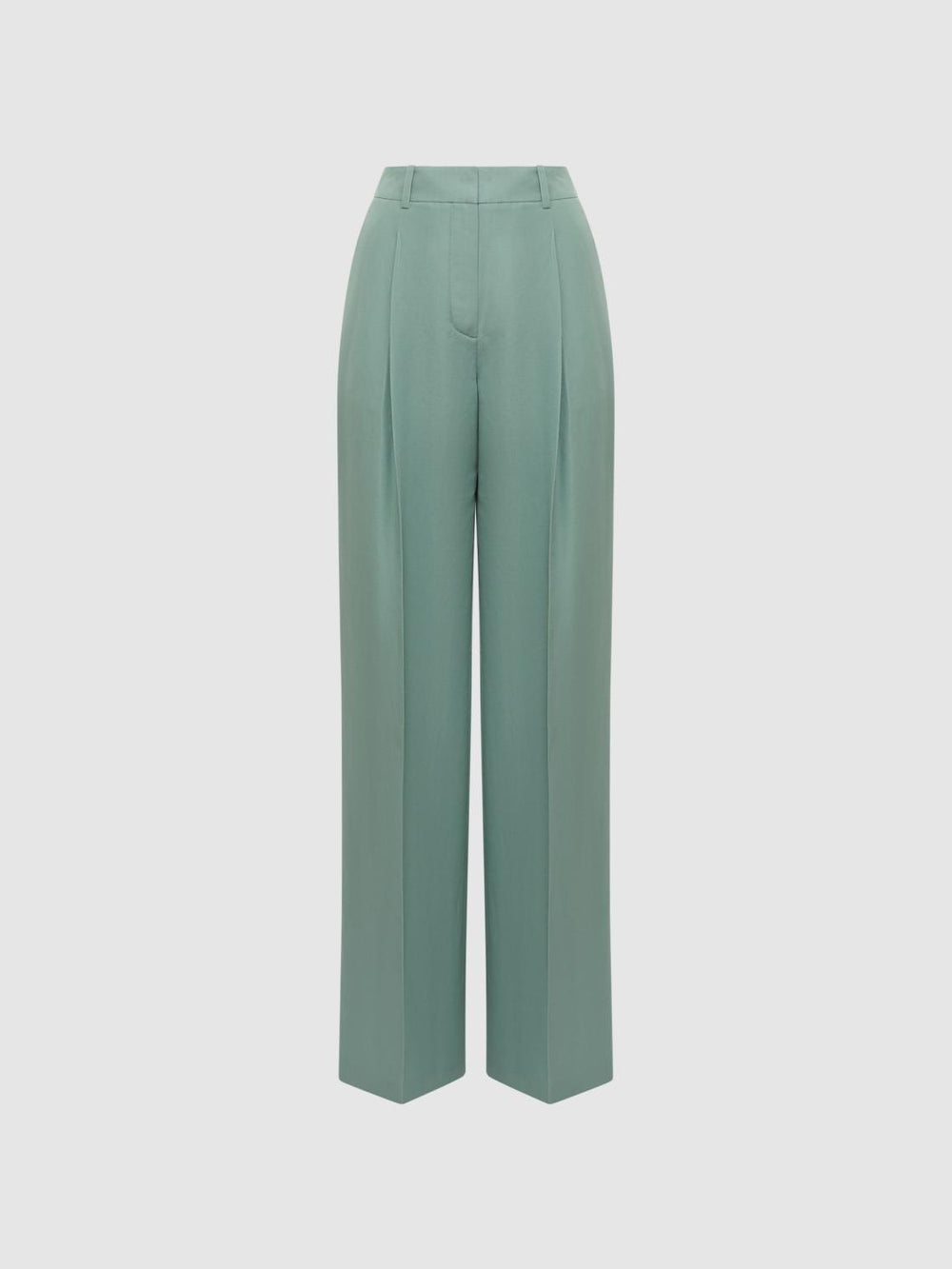Reiss Trousers | Talia Linen Blend Wide Leg Trousers Teal - Women