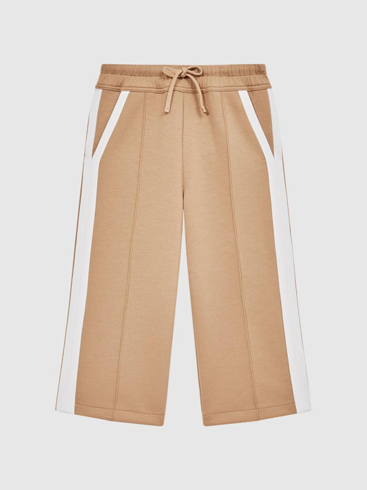 Reiss Trousers | Tegan Jersey Side Stripe Trousers Camel - Children