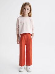 Reiss Trousers | Tegan Jersey Side Stripe Trousers Camel - Children