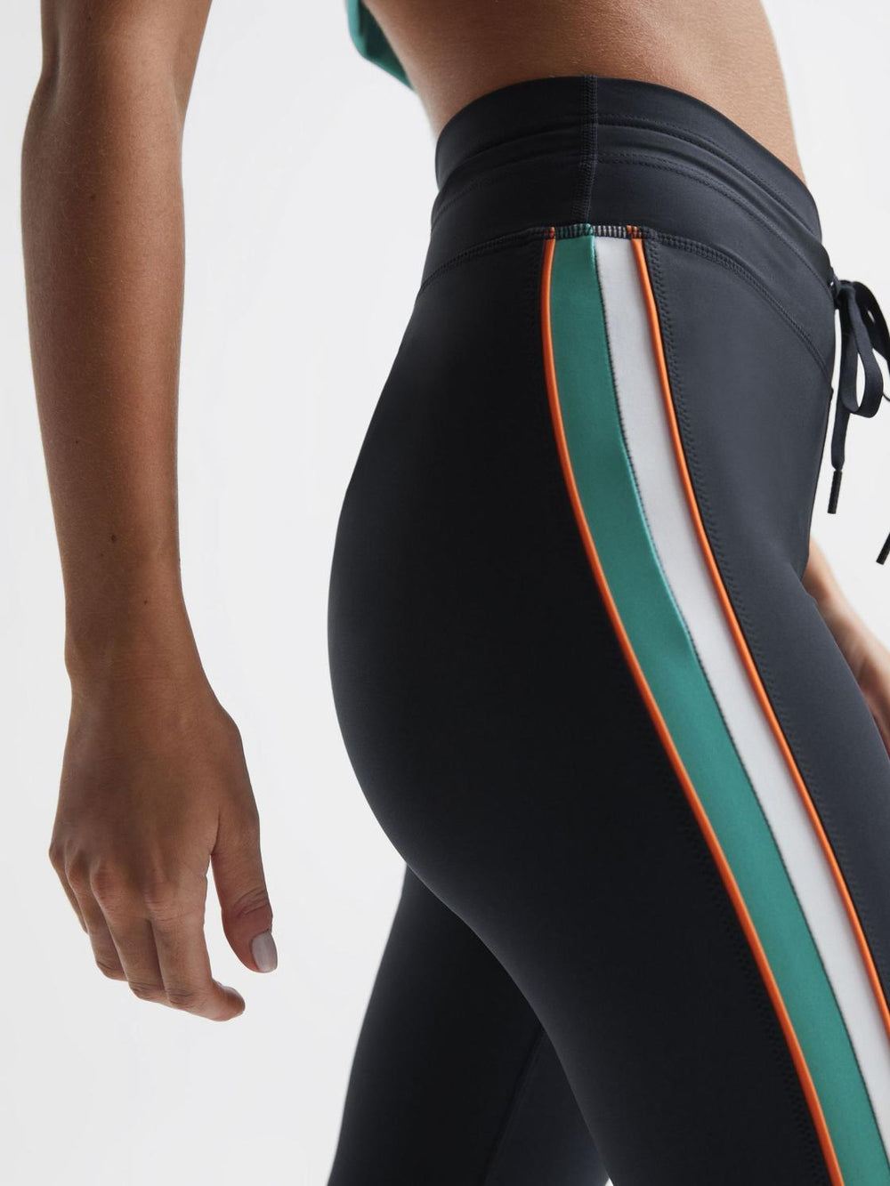 Reiss Trousers | Tempo The Upside Side Stripe Drawstring Leggings Navy - Women