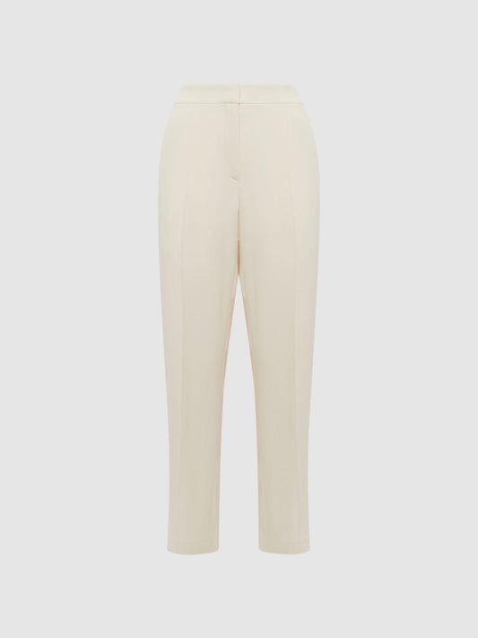 Reiss Trousers | Theo Taper Tapered Fit Side Stripe Trousers Cream - Women