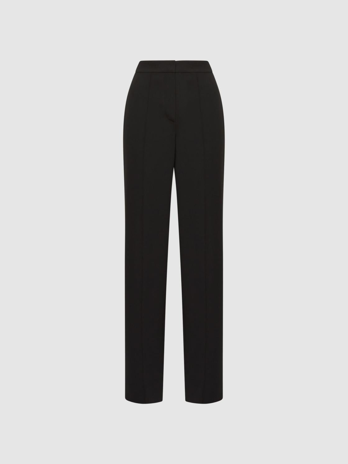 Reiss Trousers | Theo Wide Wide Leg Side Stripe Trousers Black - Women