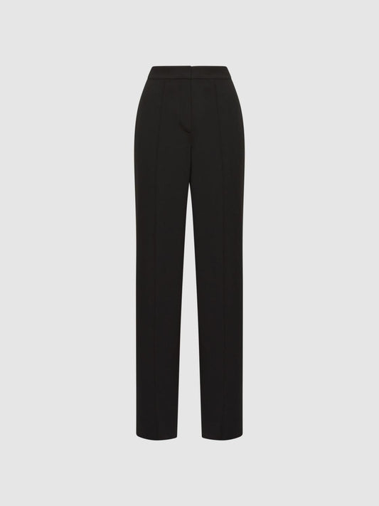 Reiss Trousers | Theo Wide Wide Leg Side Stripe Trousers Black - Women