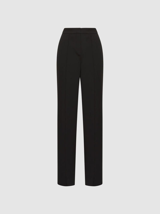 Reiss Trousers | Theo Wide Wide Leg Side Stripe Trousers Black - Women