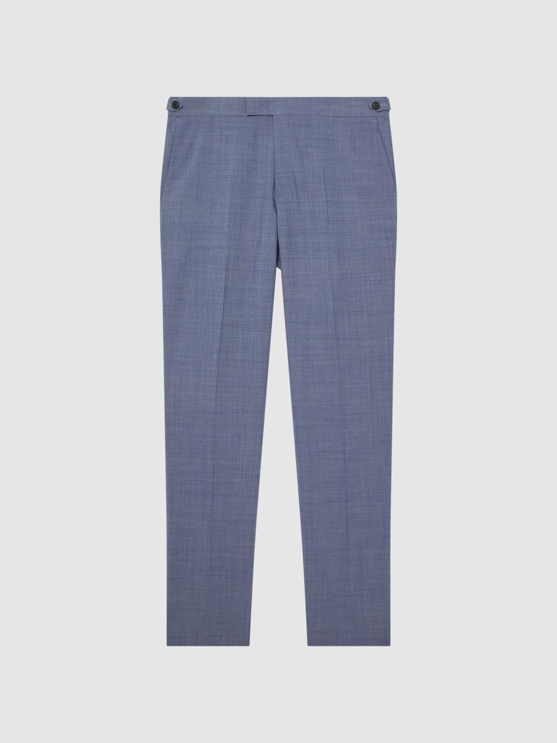 Reiss Trousers | Wish Slim Fit Wool Blend Trousers Soft Blue - Men